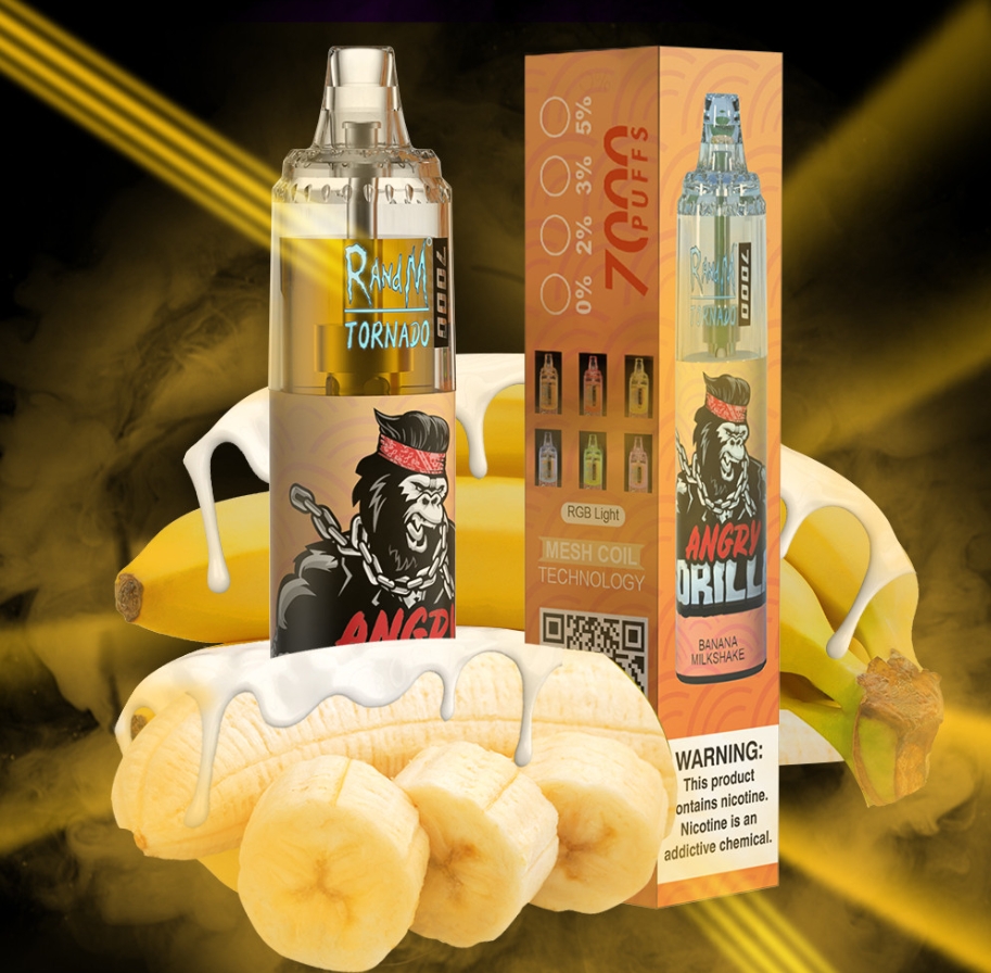 Randm Tornado 7000 - Milk-shake aux Bananes | Une Vape Jetable Gourmande et Intelligente pour le Marché Français