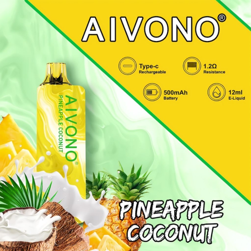 AIVONO AIM GUN 7000 Puffs Vape - Glace à la noix de coco : L’évasion tropicale au bout des lèvres