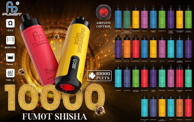 Fumot Randm Shisha 10000 Puffs - menthe de citron | Une révolution aromatique dans l’univers des vapes jetables