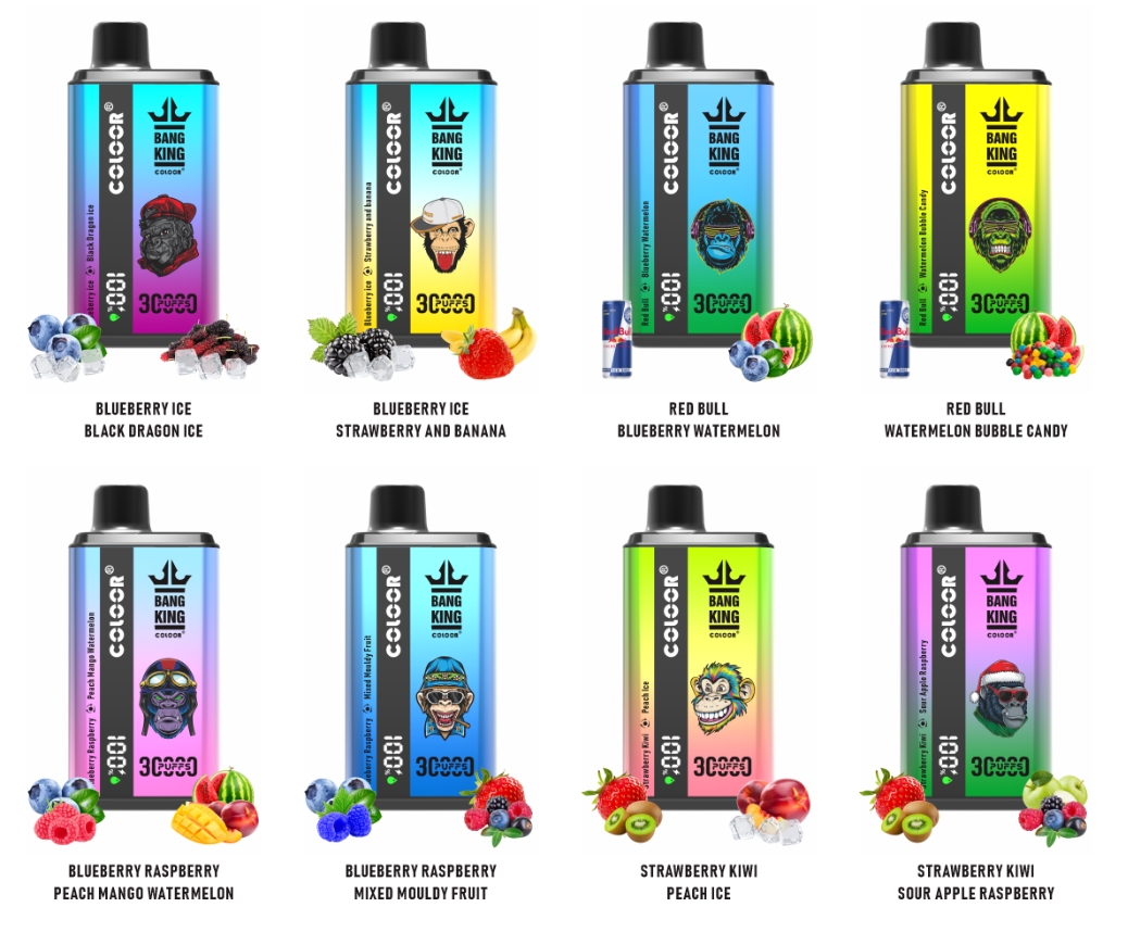 BangKing 30000 Bouffées Vape - BlackBerry / Strawberry Banana Glacée : Une Expérience Intense et Durable pour les Vapoteurs Exigeants
