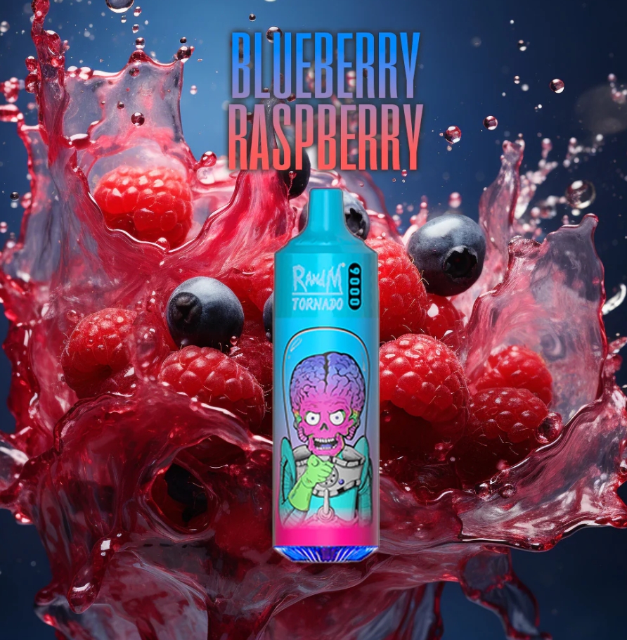 RandM Tornado 9000 Puffs Vape - Myrtille Framboise : Une Expérience de Vapotage Fruitée et Inoubliable